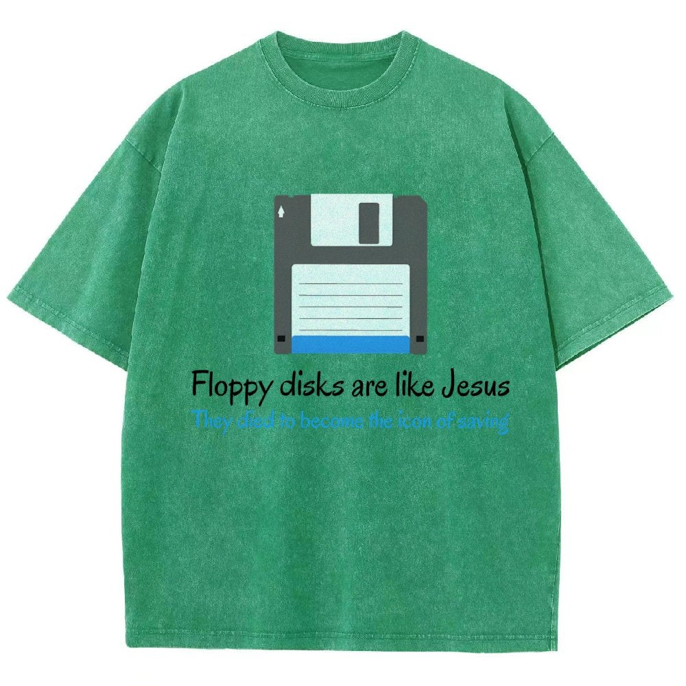 Floppy Disks Are Like Jesus Vintage Distressed T-shirt