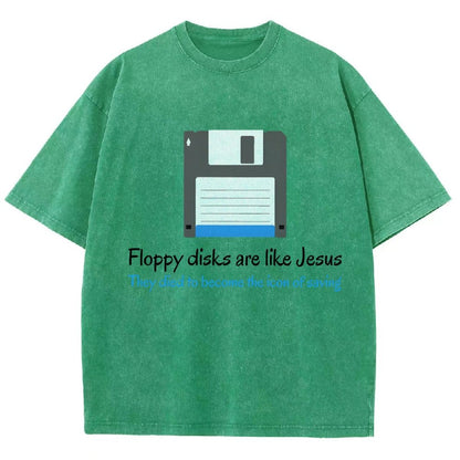 Floppy Disks Are Like Jesus Vintage Distressed T-shirt