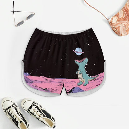 Dinosaurs Eat The Moon Women's Geek Suspender Cami Set