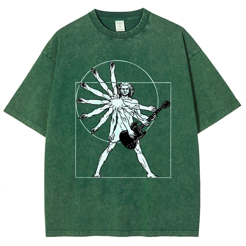 Vitruvian Man Vintage Distressed T-shirt