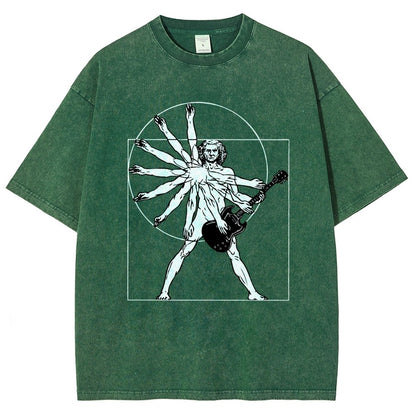 Vitruvian Man Vintage Distressed T-shirt