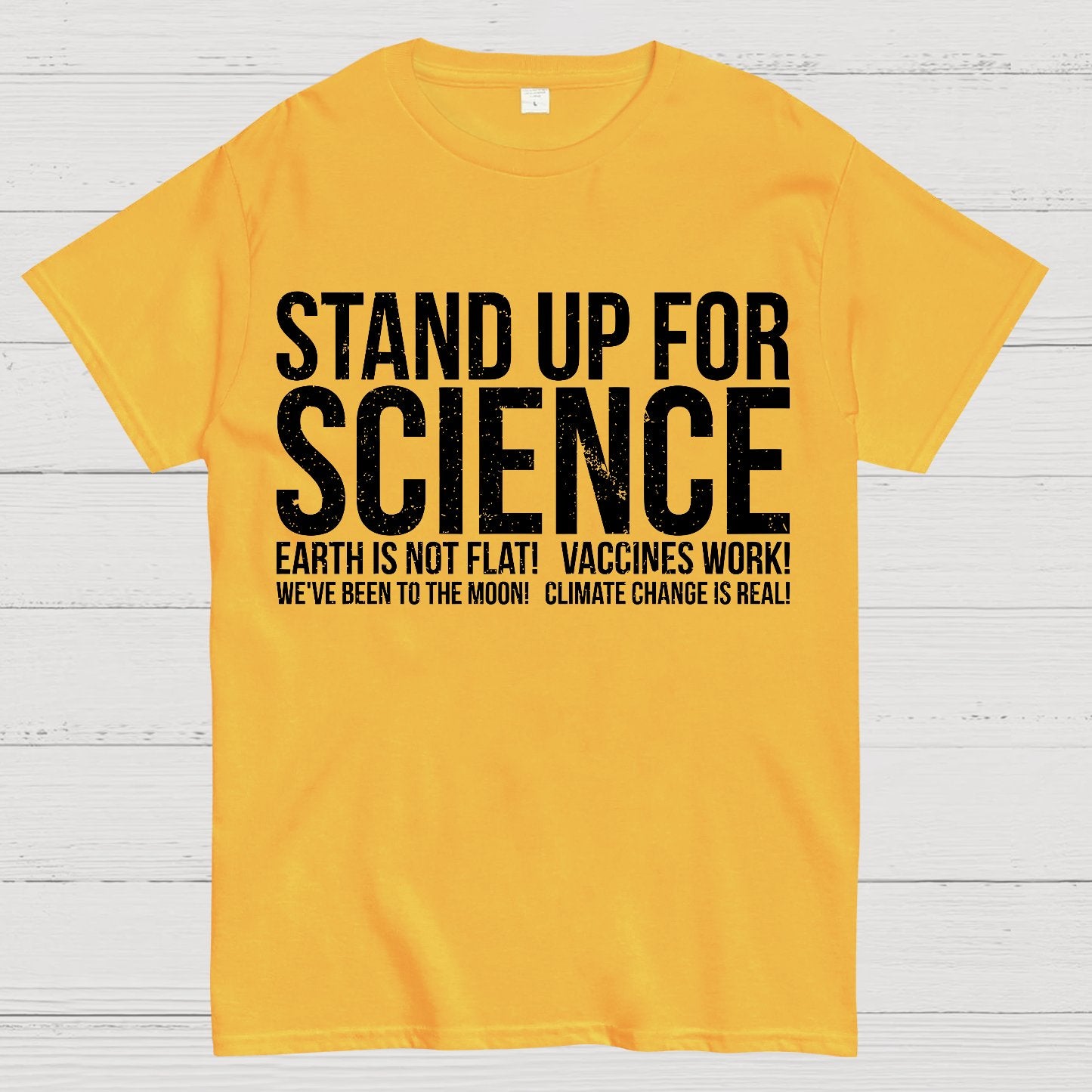 Earth Is Not Flat Stand Up For Science Geek T-Shirt