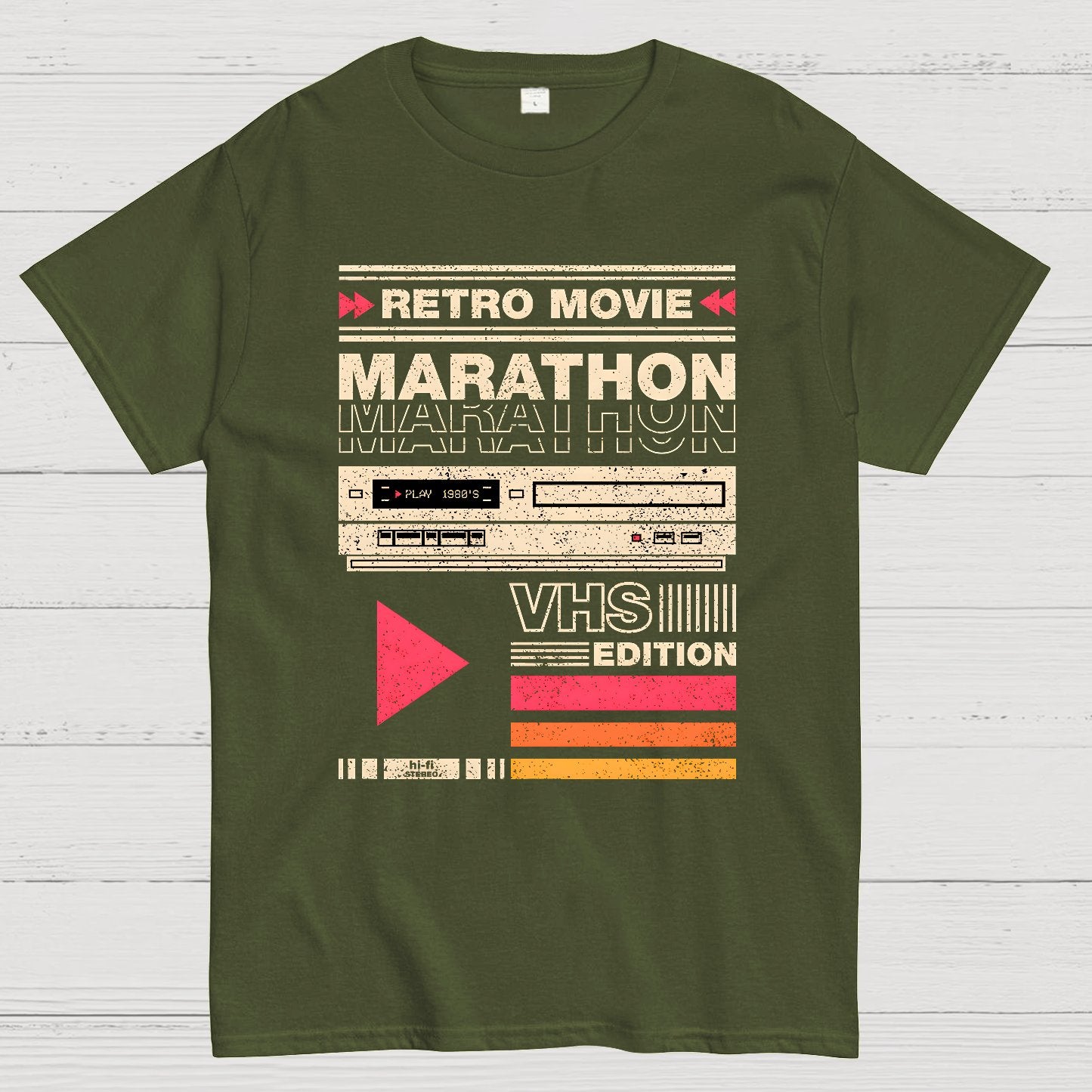 Retro Movie Marathon VHS Edition Geek T-Shirt