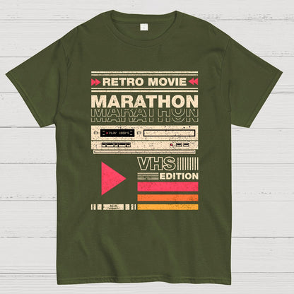 Retro Movie Marathon VHS Edition Geek T-Shirt
