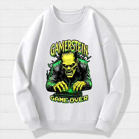 Gamerstein Game Over Funny Halloween Geek Cotton Sweatshirt