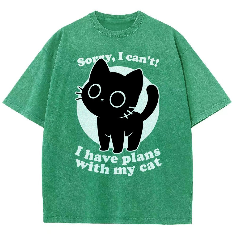 I Like Cats Not People - Cute Irony Pet Vintage Distressed T-shirt