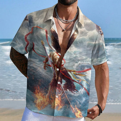 Nezha 2 Sci-Fi Animation Print Geek Hawaiian Shirt