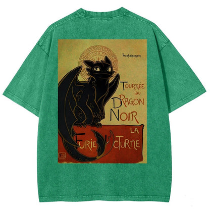 Le Dragon Noir Back Washed T-Shirt