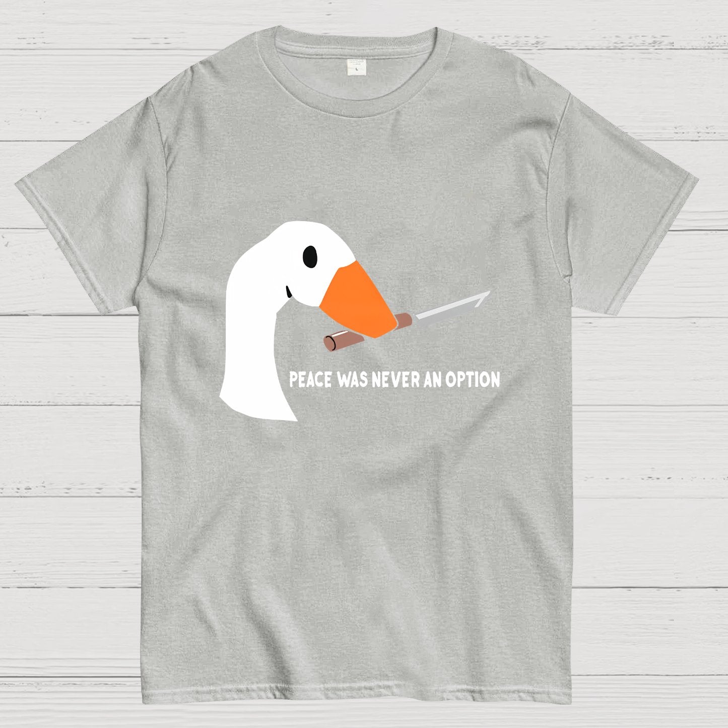 Peace Was Never An Option Duck Nerdy T-Shirt