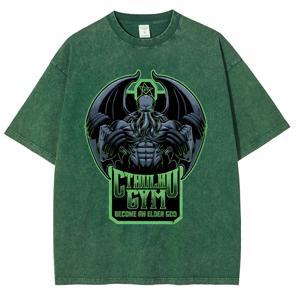 Cthulhu Gym Vintage Distressed T-shirt
