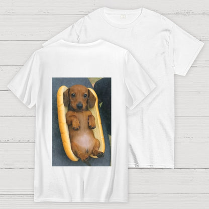 REAL HOT DOG  Back Printing Geek T-Shirt