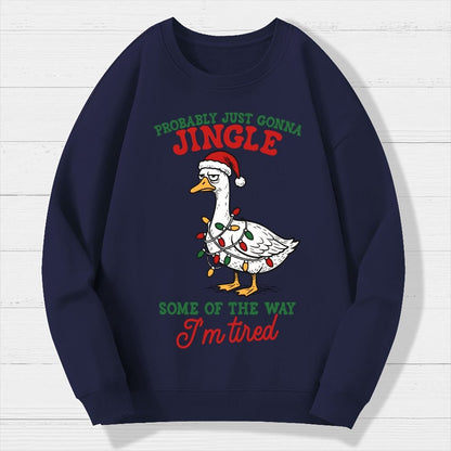 Funny Sarcastic Christmas Goose Geek Cotton Sweatshirt