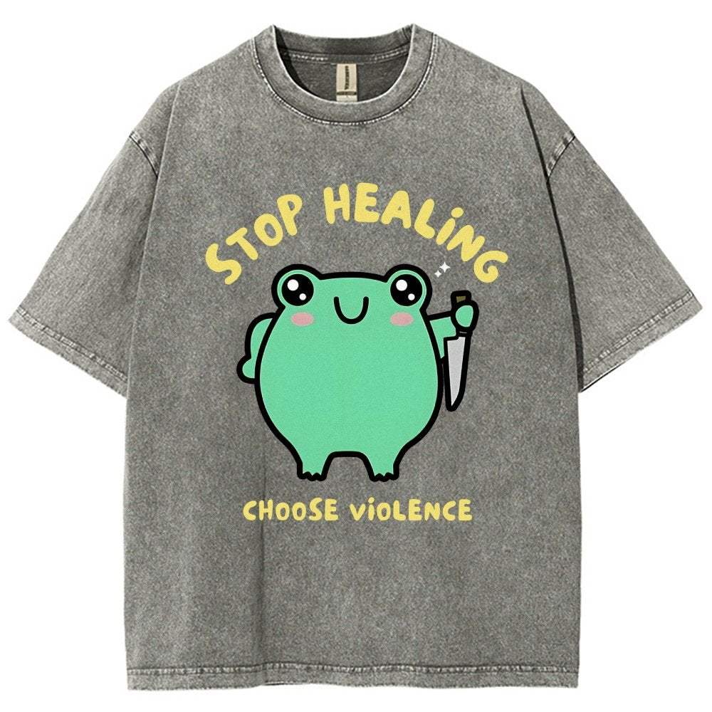 Stop Healing Choose Violence Vintage Distressed T-shirt