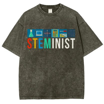 Steminist Science Technology Engineering Math STEM Vintage Distressed T-shirt
