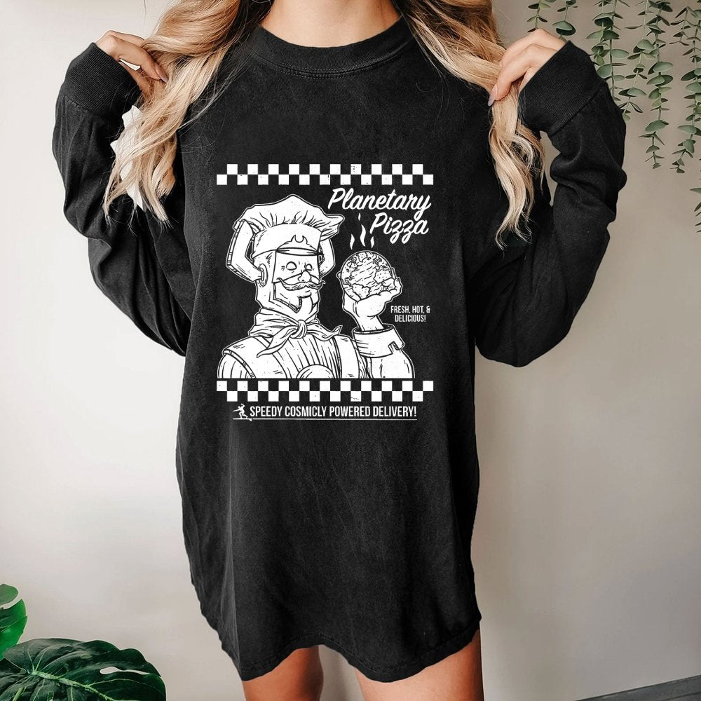 Planetary Pizza Washed Long Sleeve Tee