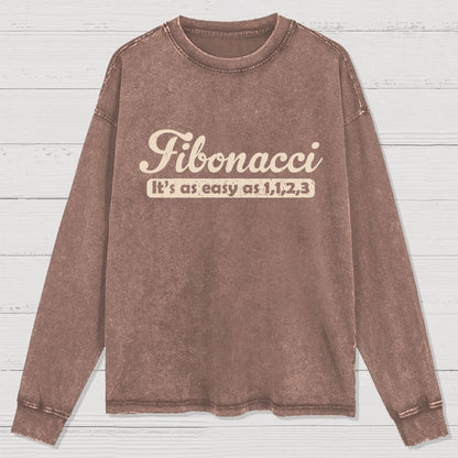 Fibonacci Funny Math Washed Long Sleeve Tee