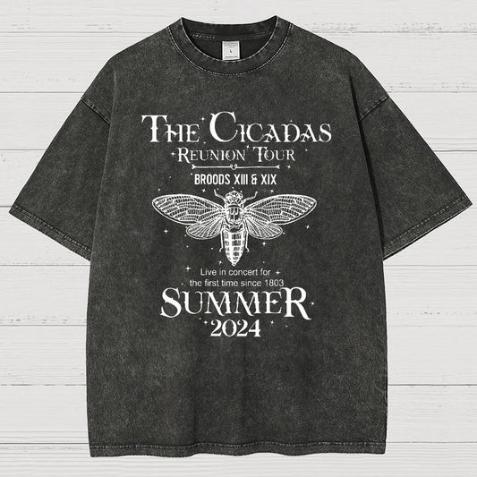The Cicada Reunion U.S Tour 2024 Cicada Vintage Distressed T-shirt