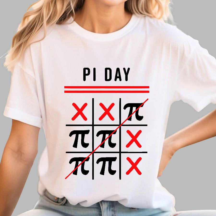 3.14 Tic-Tac-Toe Noughts And Crosses Happy Pi Day Geek T-Shirt
