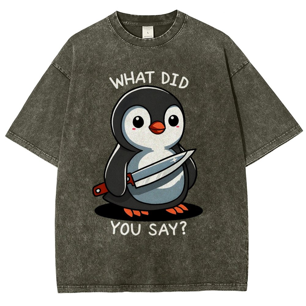 What Did You Say？Vintage Distressed T-shirt