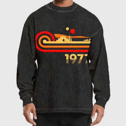 Retro Vintage Desert Planet Washed Long Sleeve Tee