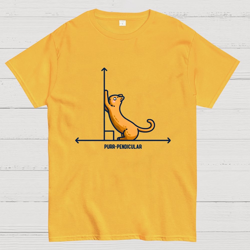 Purr-Pendicular Cute Maths Cat Premium Geek T-Shirt