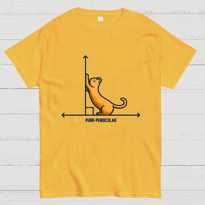 Purr-Pendicular Cute Maths Cat Premium Geek T-Shirt
