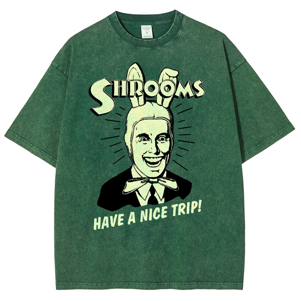 Shrooms Have A Nice Trip Funny Vintage Distressed T-shirt