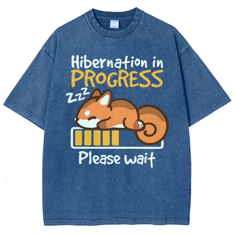 Hibernation In Progress Vintage Distressed T-shirt