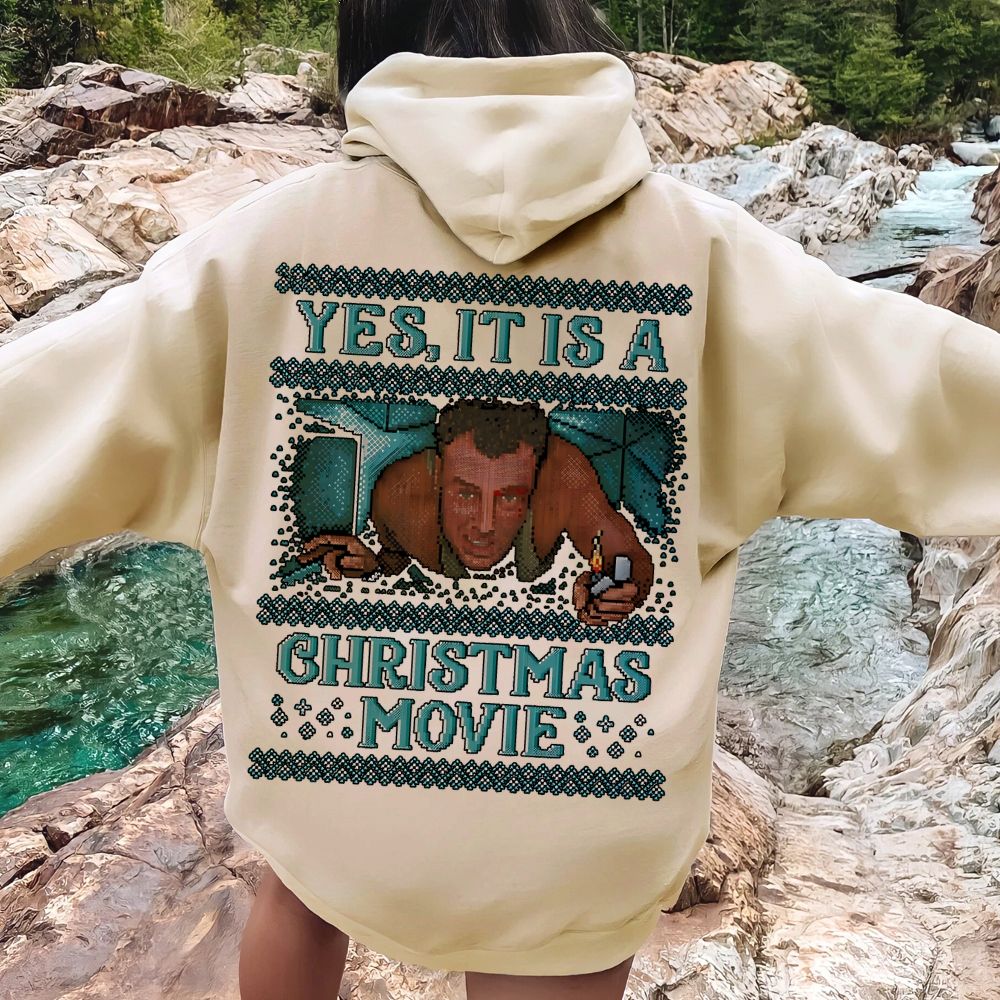 Gen-X Christmas Movie Printed Back Unisex Cotton Hoodie