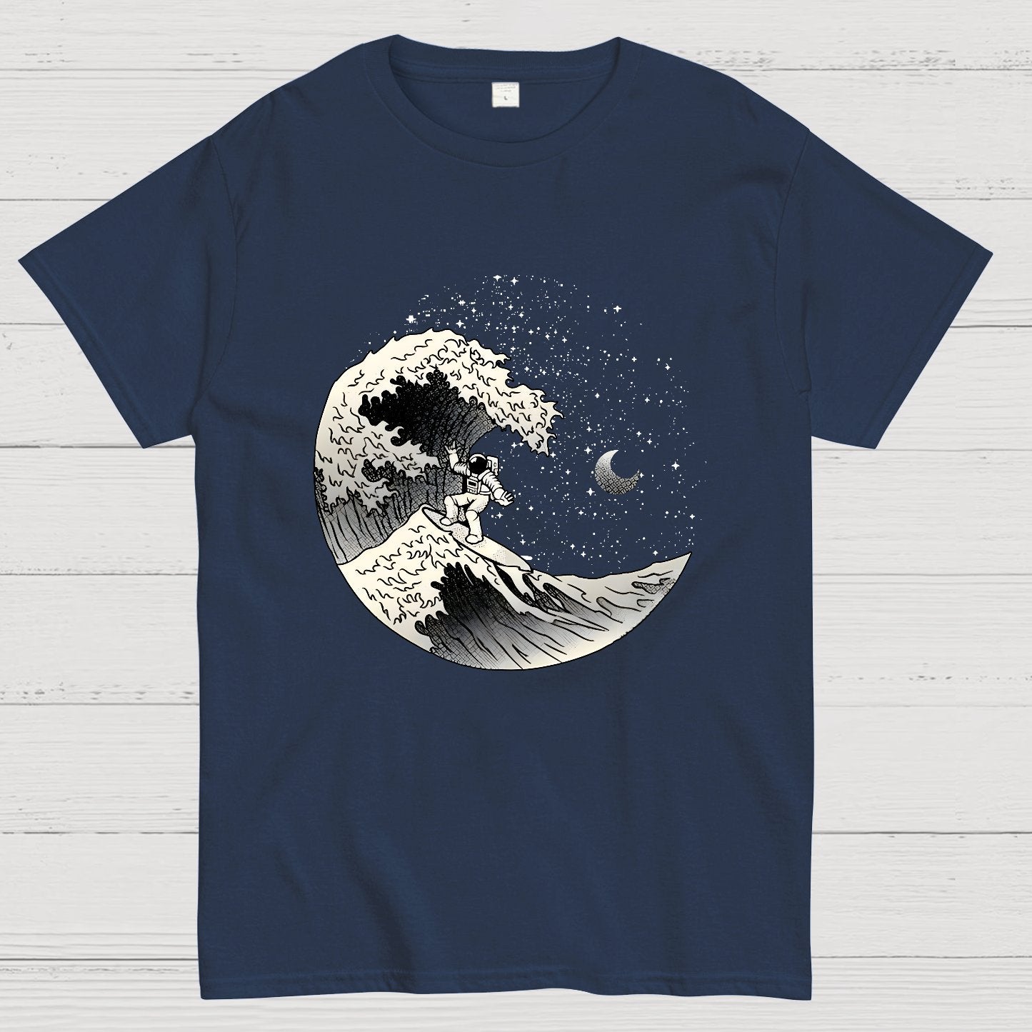 Astronaut Surfing Kanagawa Wave by Tobe Fonseca Geek T-Shirt