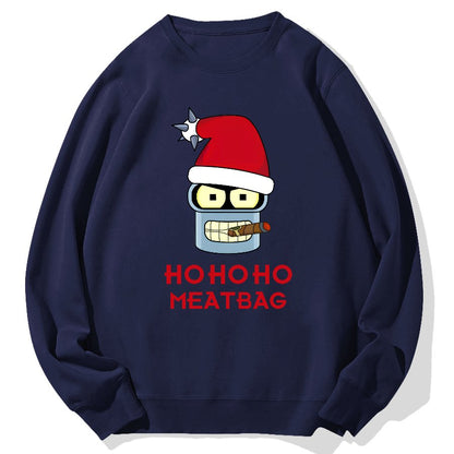 Ho-Ho-Ho！Meatbag Geek Cotton Sweatshirt