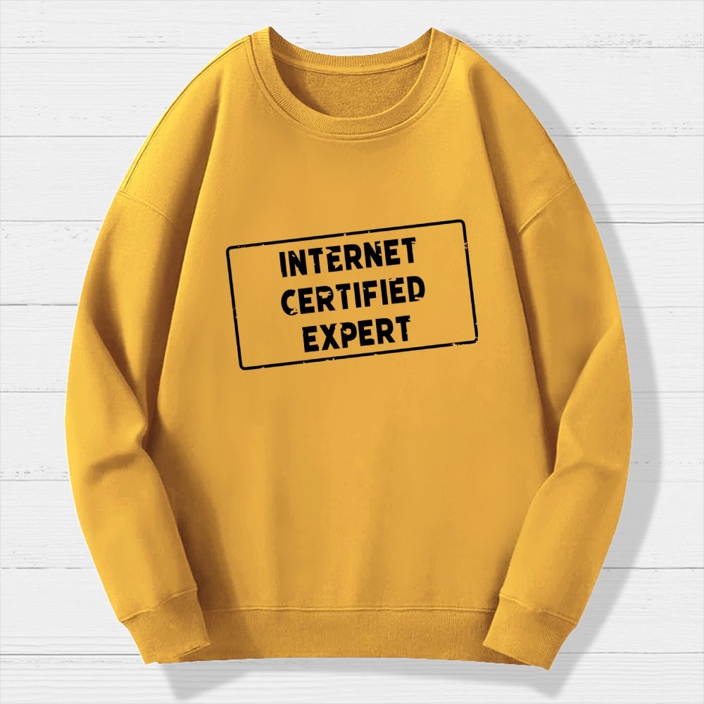 Internet Certified Expert Geek Cotton Sweatshirt