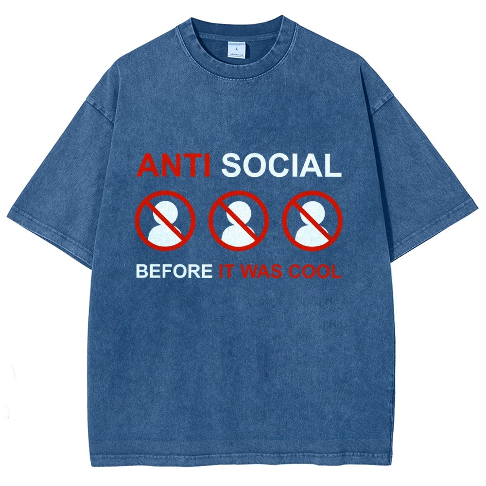 Anti-Social Before It Was Cool Vintage Distressed T-shirt