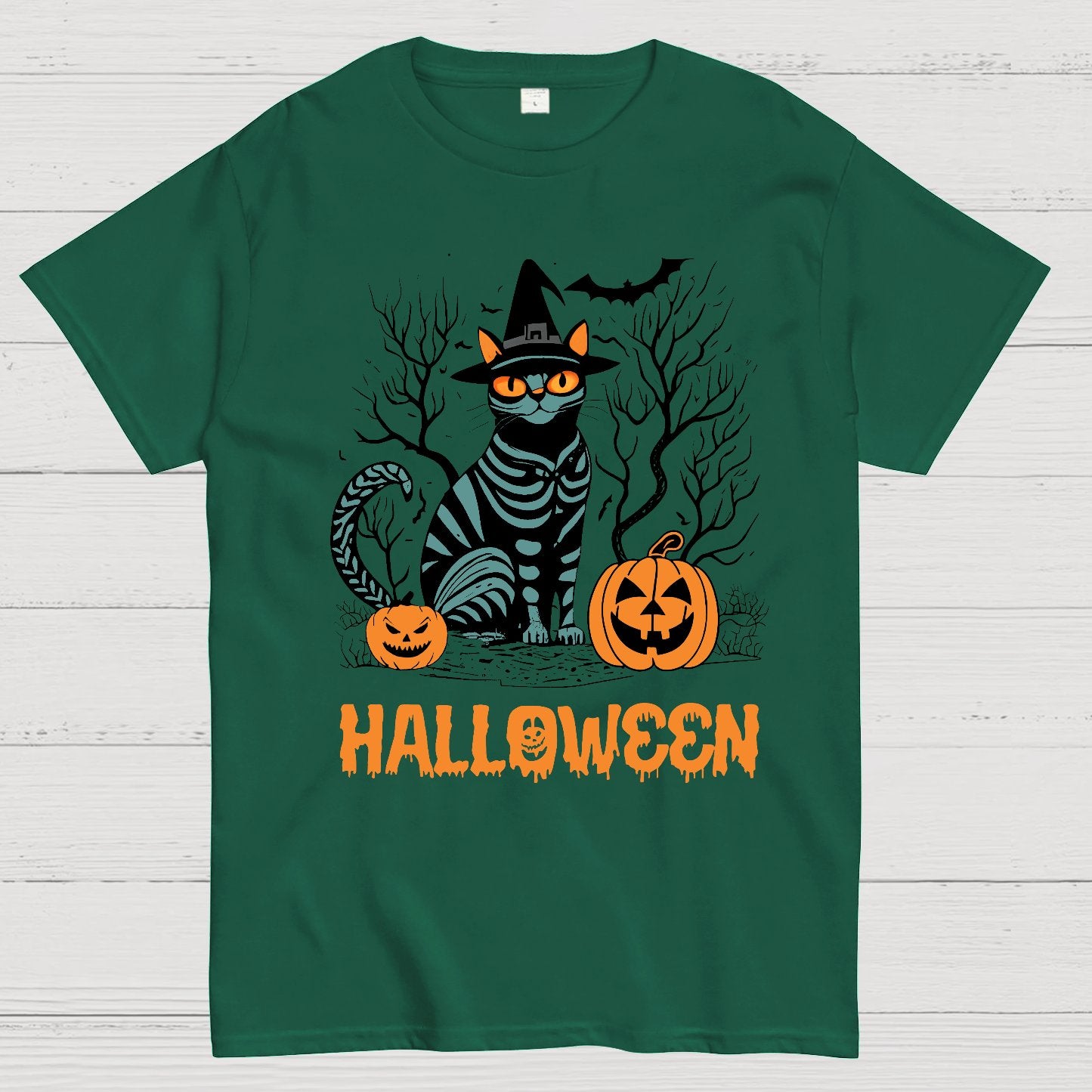 Halloween Black Cat Geeky T-Shirt
