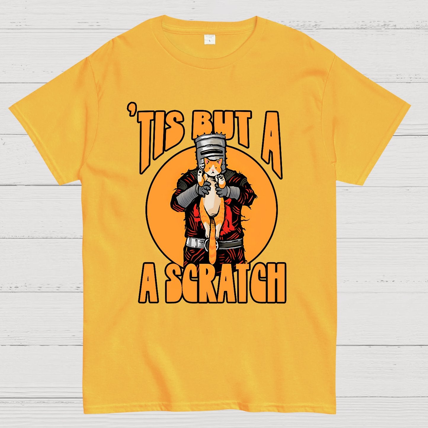 Tis But A Scratch The Black Knight Vs Cat Knight & Kitten Geek T-Shirt