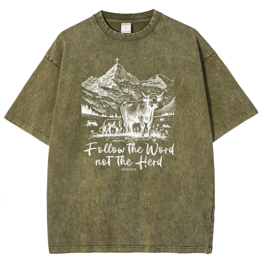 Follow The Word Not The Herd Vintage Distressed T-shirt