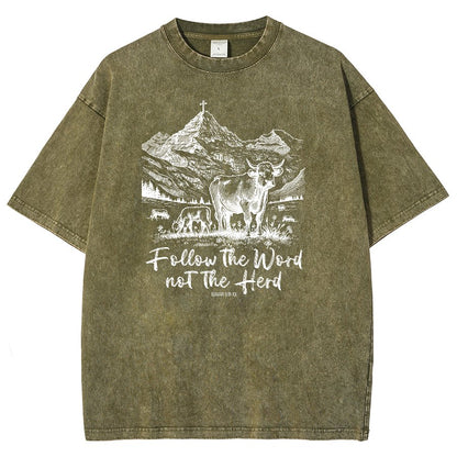 Follow The Word Not The Herd Vintage Distressed T-shirt