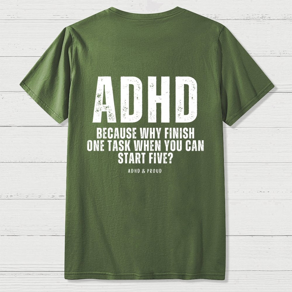 ADHD  Back Printing Geek T-Shirt