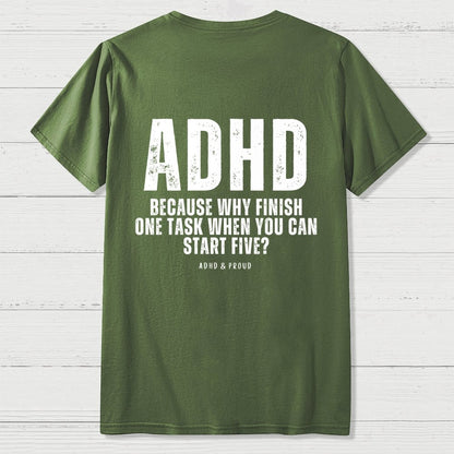 ADHD  Back Printing Geek T-Shirt