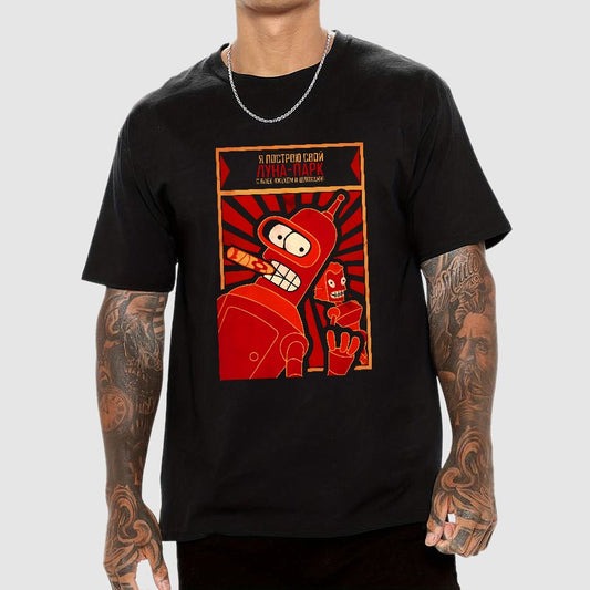 Power To The Robots Geek T-Shirt