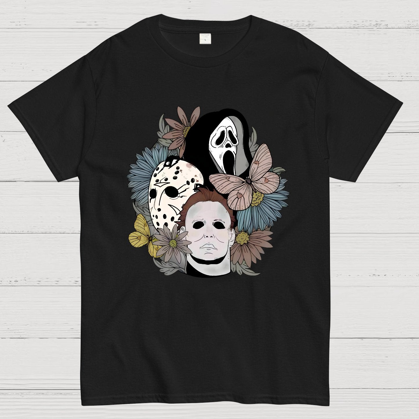 Horror Halloween Floral Scream Geek T-Shirt
