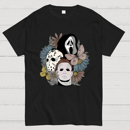 Horror Halloween Floral Scream Geek T-Shirt