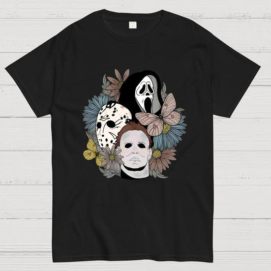 Horror Halloween Floral Scream Geek T-Shirt