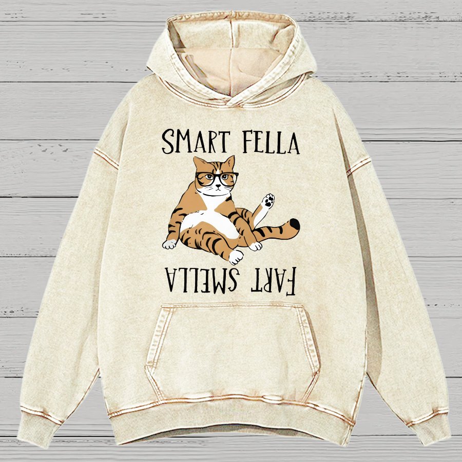 Funny Cat Vintage Distressed Hoodie