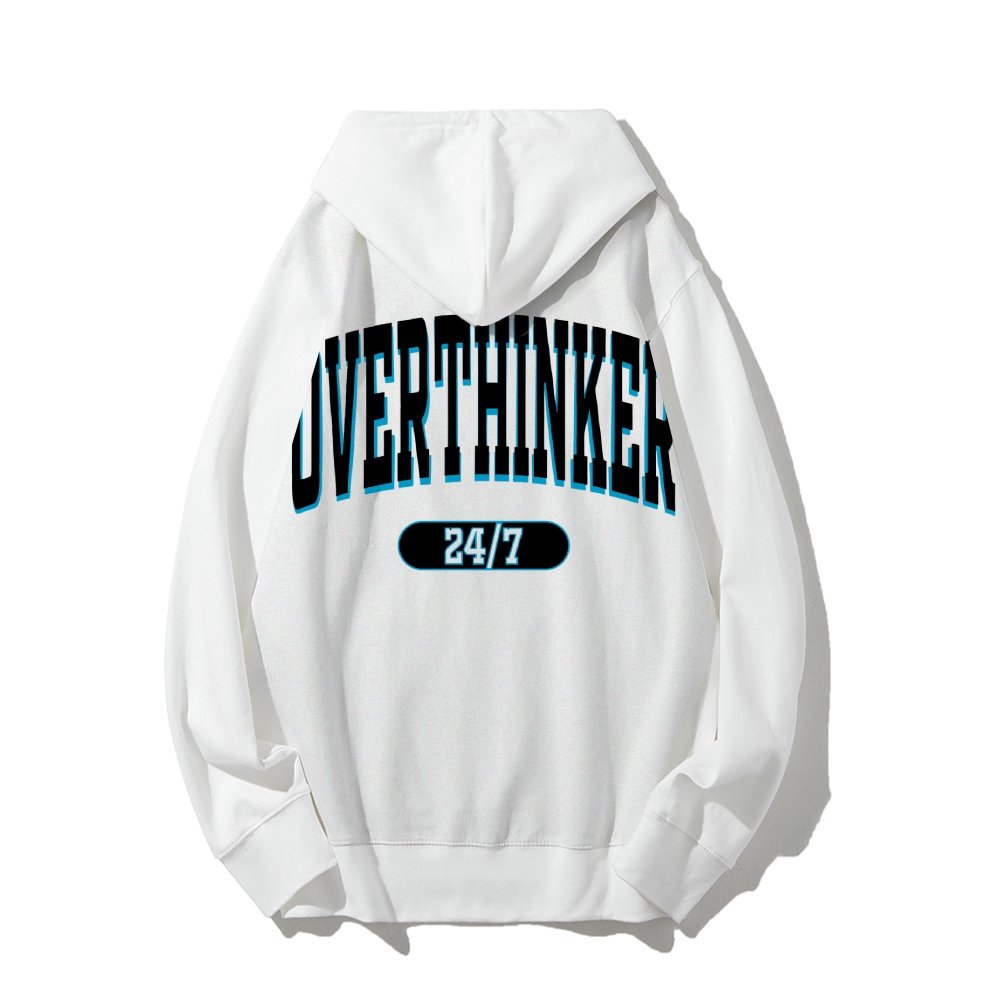 Overthinker All the time Printed Back Cotton Hoodie