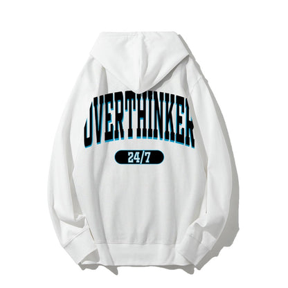 Overthinker All the time Printed Back Cotton Hoodie