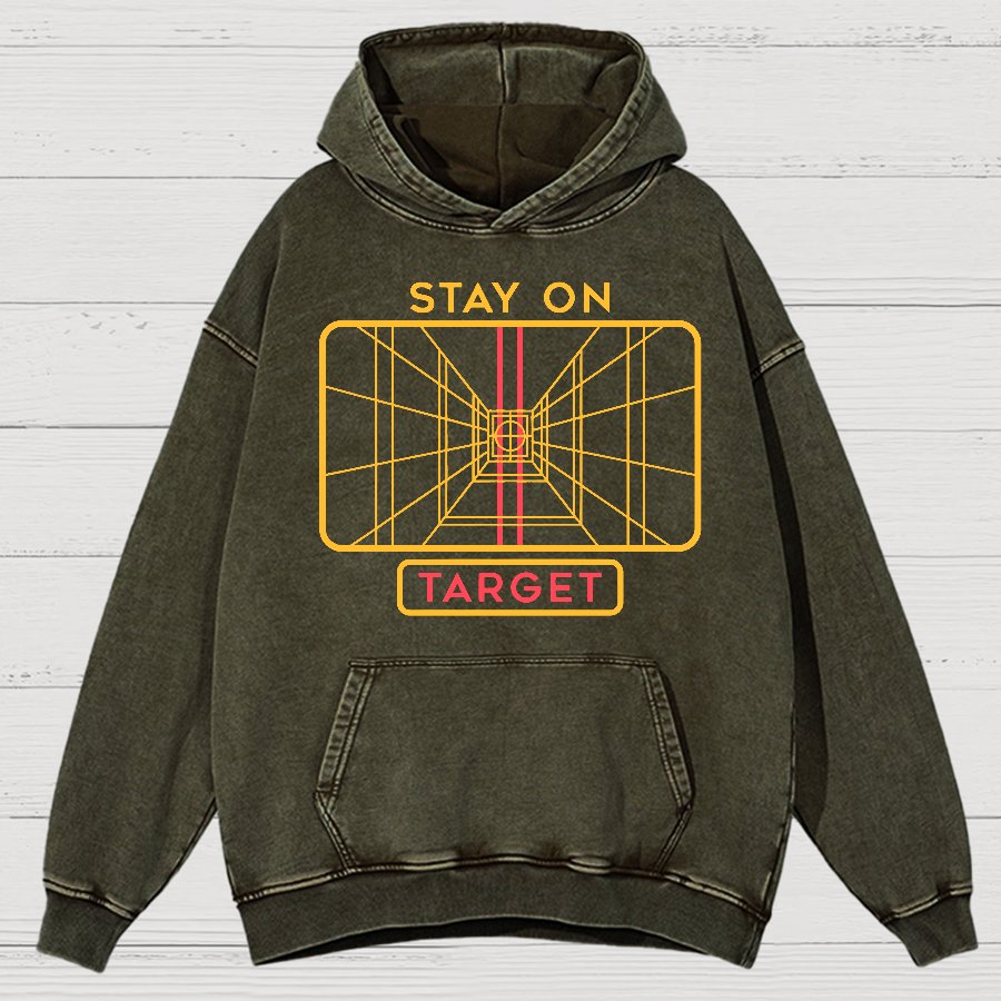 Stay On Target Geeky Vintage Distressed Hoodie