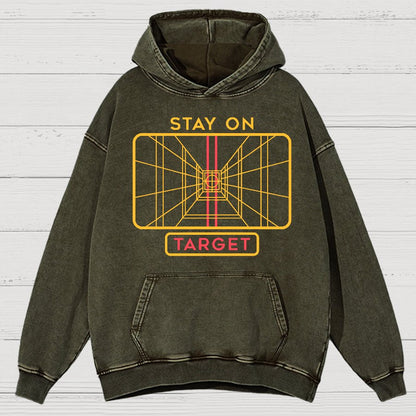 Stay On Target Geeky Vintage Distressed Hoodie