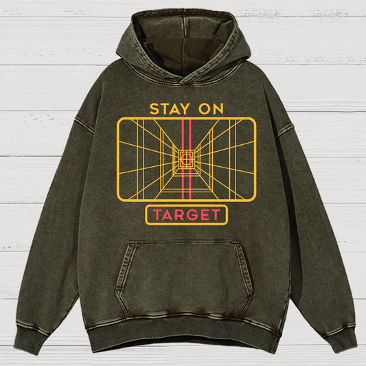 Stay On Target Geeky Vintage Distressed Hoodie