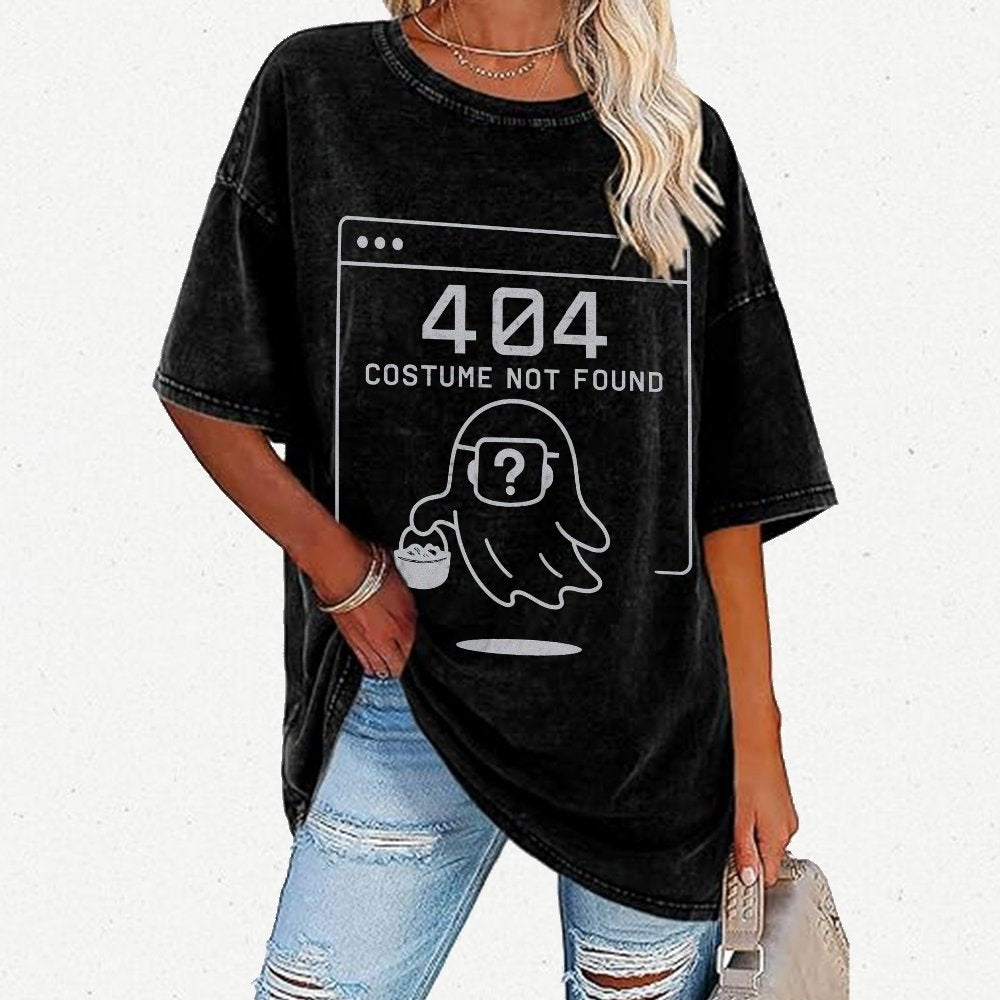 404 Costume Not Found  Funny Tech Halloween Vintage Distressed T-shirt
